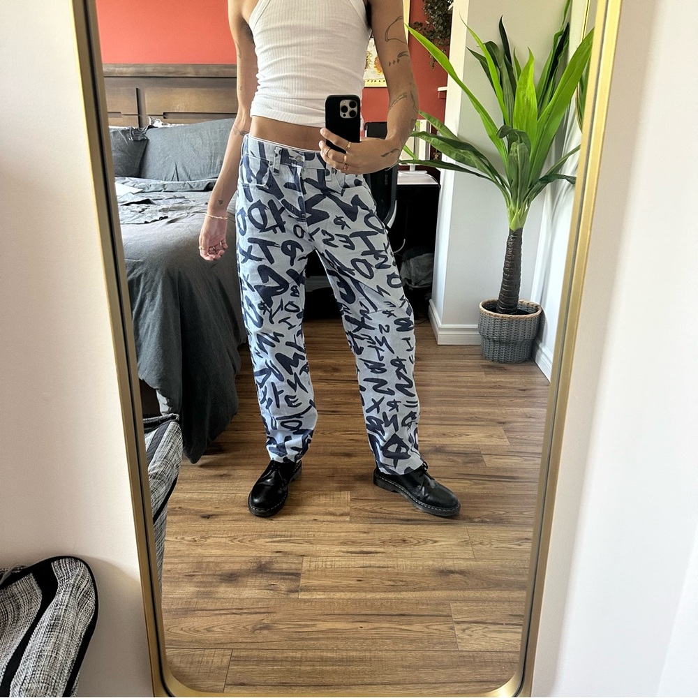 Jaded London LETTER PRINT JEANS